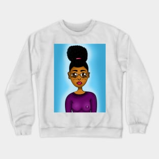 cute black girl digital art Crewneck Sweatshirt